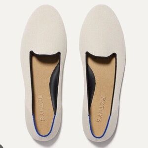Rothy's Beige and Black Slip-On Flats